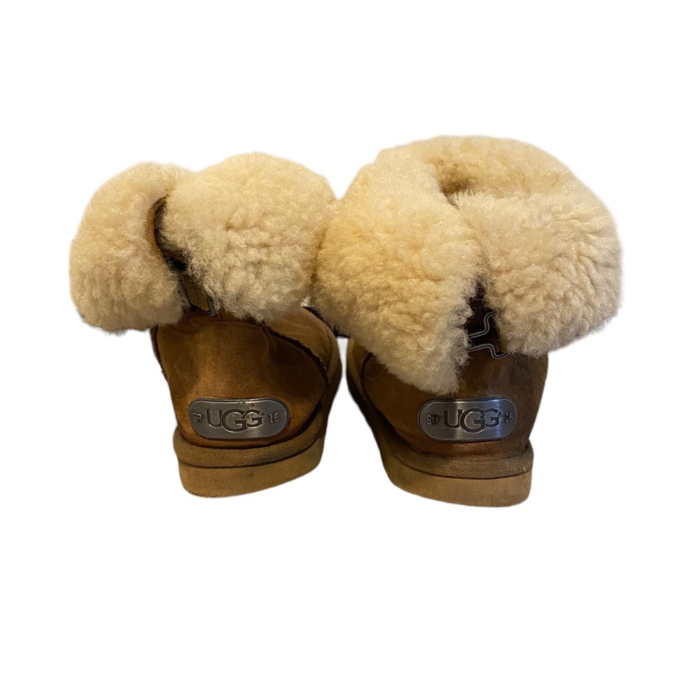 Ugg Australia Fairmont Brown Suede Buckle Back Shearling Boots Size 8 - Picture 6 of 9